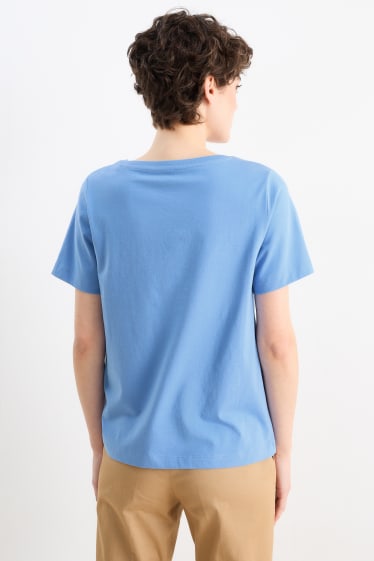 Kobiety - T-shirt basic - niebieski