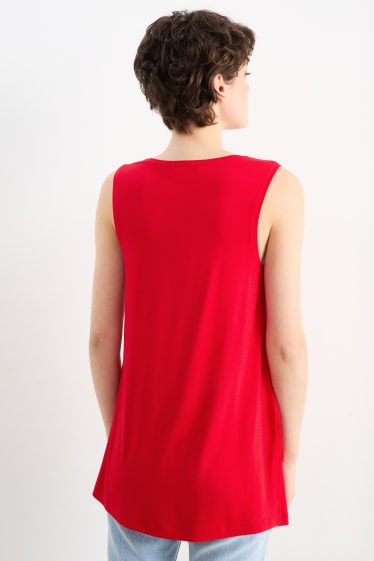 Donna - Top basic - rosso scuro