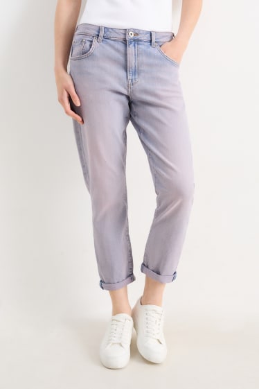 Femei - Boyfriend jeans - talie medie - LYCRA® - roz