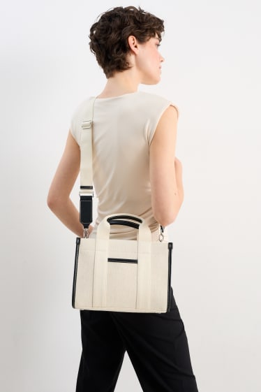 Women - Shoulder bag with detachable bag strap - black