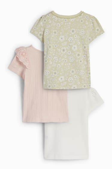 Bebés - Pack de 3 - elefantes - camisetas de manga corta para bebé - blanco roto