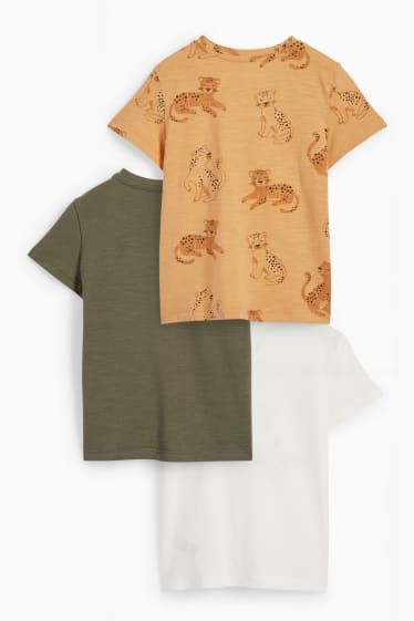 Neonati - Confezione da 3 - leopardo - t-shirt neonati - bianco crema