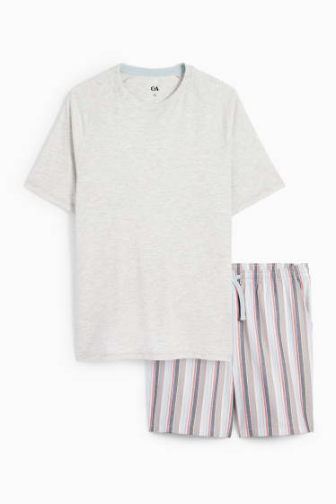 Hombre - Pijama corto - gris claro jaspeado