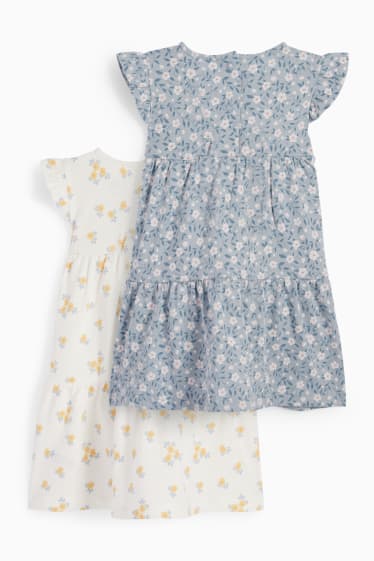 Bébés - Lot de 2 - robes pour bébé - à fleurs - blanc