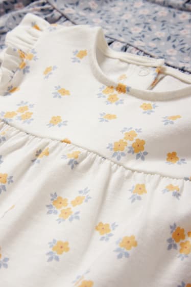 Neonati - Confezione da 2 - vestito per neonate - a fiori - bianco