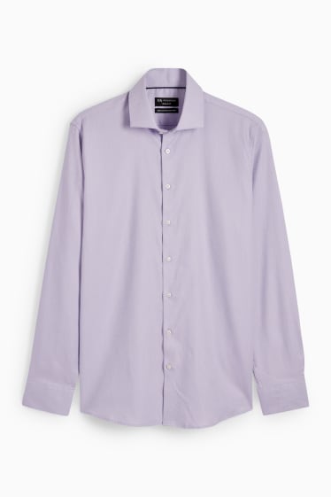 Uomo - Camicia business - regular fit - colletto alla francese - facile da stirare - viola chiaro