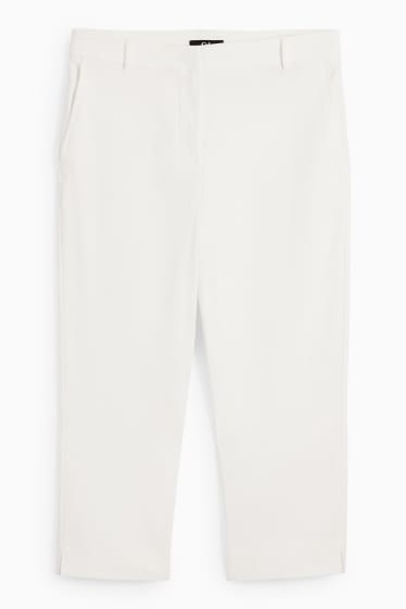 Donna - Pantaloni a pinocchietto - vita media - slim fit - bianco crema