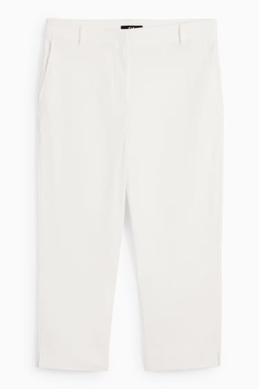 Damen - Caprihose - Mid Waist - Slim Fit - cremeweiß