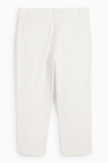 Femmes - Pantalon corsaire - mid waist - slim fit - blanc crème