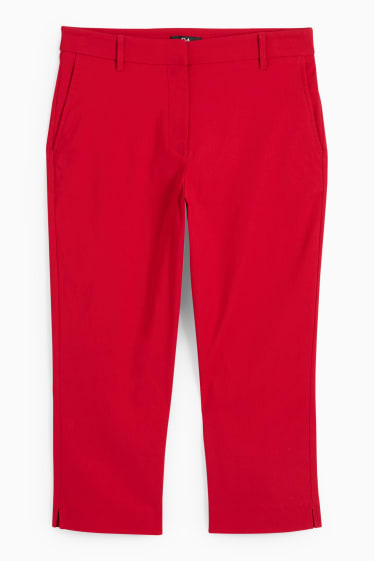 Femmes - Pantalon corsaire - mid waist - slim fit - rouge foncé