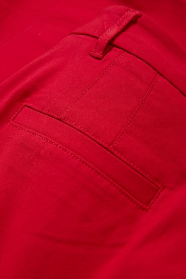 Donna - Pantaloni a pinocchietto - vita media - slim fit - rosso scuro