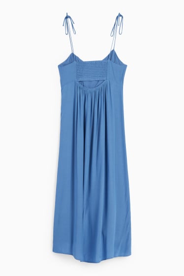 Femmes - Robe fendue - bleu foncé