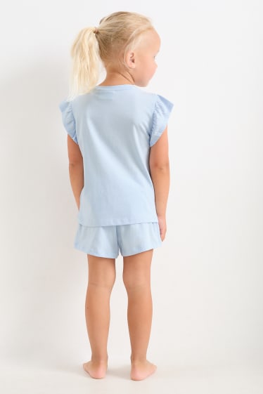 Dzieci - Wielopak, 2 szt. - krótka piżama - 4 części - biały / niebieski