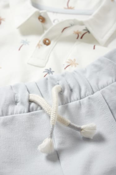 Babys - Palme - Baby-Outfit - 2 teilig - cremeweiß