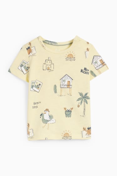 Bebeluși - băieți - Plajă - tricou cu mânecă scurtă bebeluși - galben deschis