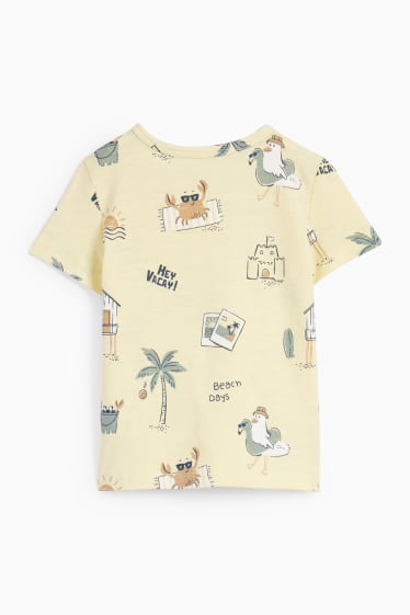 Bebeluși - băieți - Plajă - tricou cu mânecă scurtă bebeluși - galben deschis