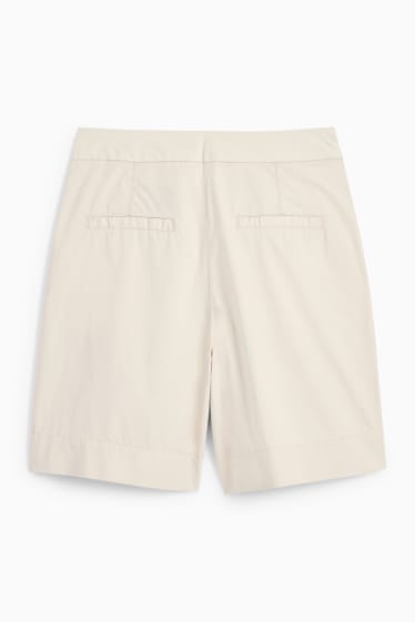 Femei - Pantaloni scurți - talie înaltă - bej deschis