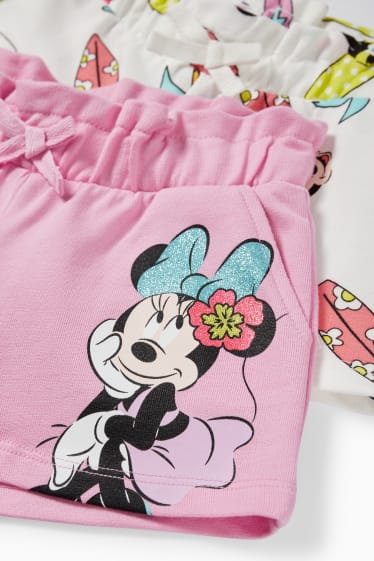 Copii - Multipack 2 perechi - Minnie Mouse - pantaloni scurți trening - roz