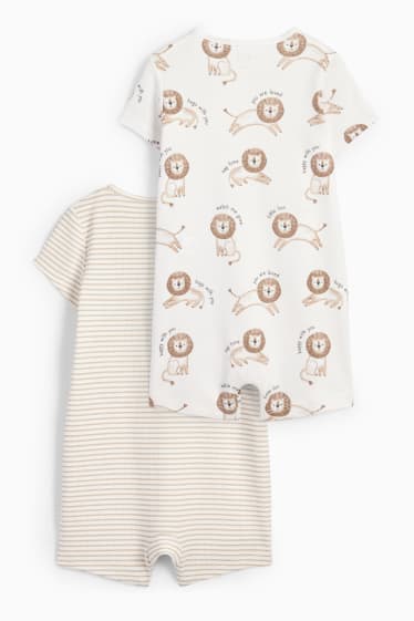 Neonati - Confezione da 2 - leone - pigiama per neonati - beige chiaro