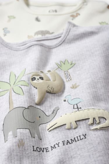 Bebés - Pack de 2 - selva - pijamas para bebé - gris claro jaspeado