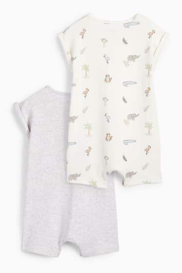 Babies - Multipack of 2 - jungle - baby sleepsuit - light gray-melange