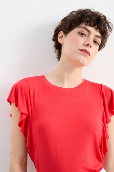 Dames - Basic T-shirt - rood