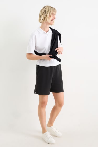 Donna - Shorts di felpa basic - nero