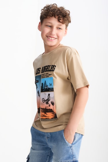 Dzieci - BMX - koszulka z krótkim rękawem - beżowy