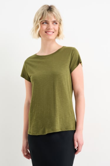 Dames - Basic T-shirt - groen