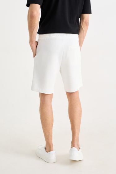 Hommes - Shorts en molleton - blanc crème