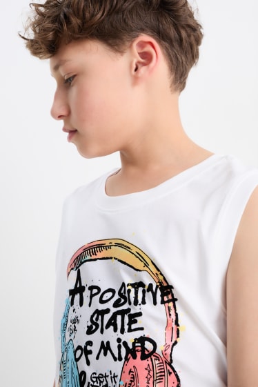 Nen/a - Paquet de 2 - grafiti - samarreta sense mànigues - blanc