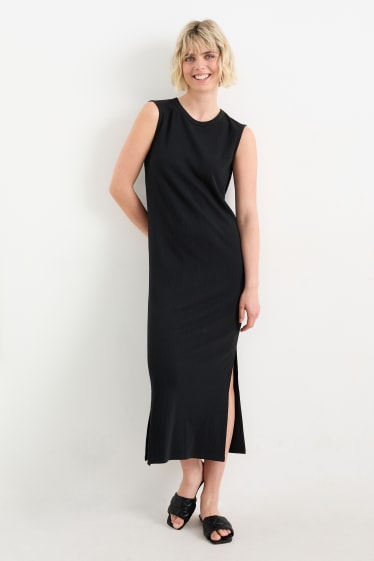 Mujer - Vestido recto de punto - negro
