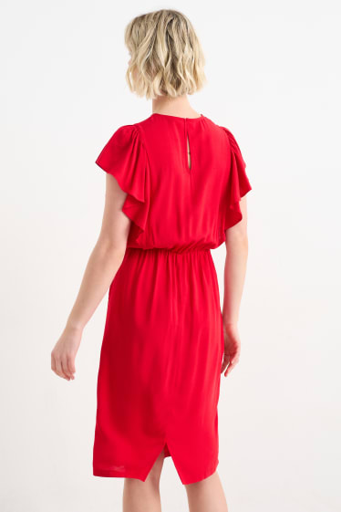 Damen - Viskose-Kleid - rot