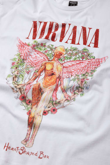 Dames - CLOCKHOUSE - T-shirt - Nirvana - wit