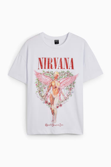 Femmes - CLOCKHOUSE - T-shirt - Nirvana - blanc