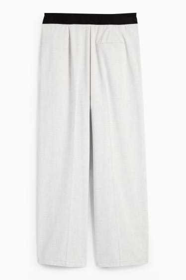 Teens & young adults - CLOCKHOUSE - cloth trousers - mid-rise waist - wide leg - white / black