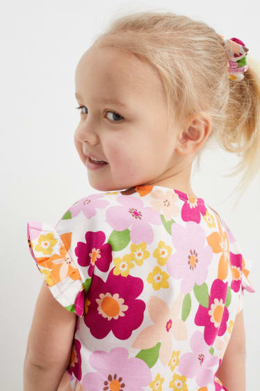 Dzieci - Komplet - kwiatek - sukienka i gumka do włosów - 2 części - jasnoróżowy
