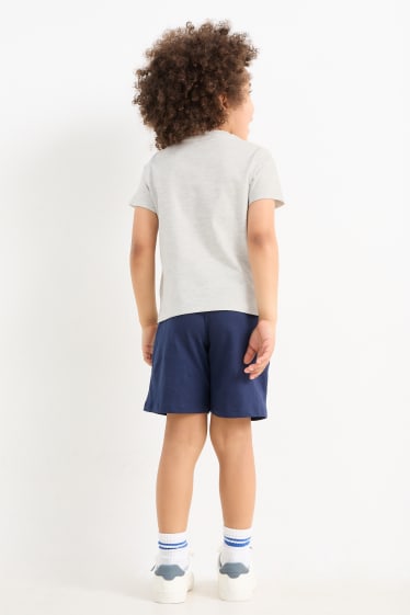 Children - Concrete mixer - set - short sleeve T-shirt and shorts - 2 piece - dark blue