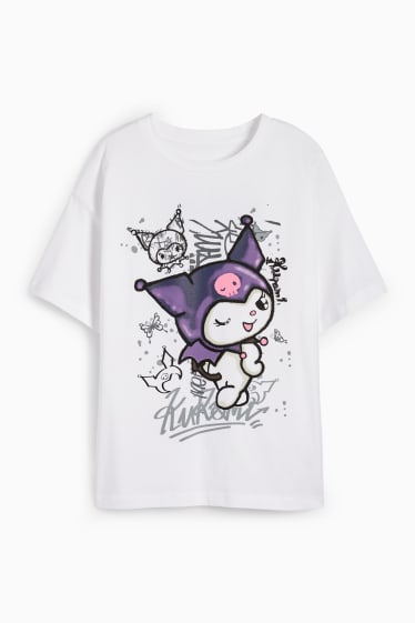 Children Girls - Kuromi - short sleeve T-shirt - white