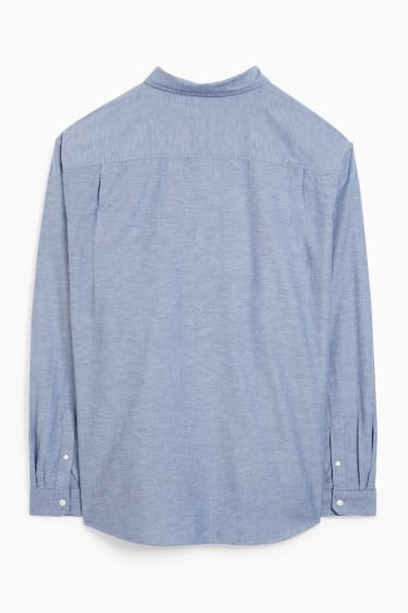 Heren - Oxford overhemd - regular fit - button down - blauw