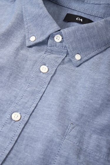 Hommes - Chemise oxford - regular fit - col button-down - bleu
