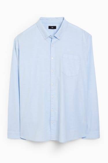 Pánské - Oxfordská košile - regular fit - button-down - světle modrá
