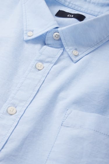 Hommes - Chemise oxford - regular fit - col button-down - bleu clair