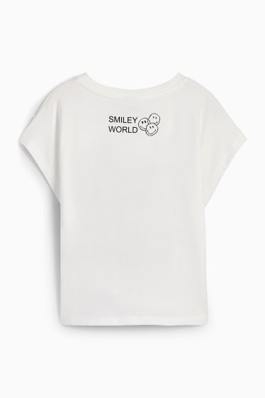 Kinder - SmileyWorld® - Kurzarmshirt mit Knotendetail - weiß