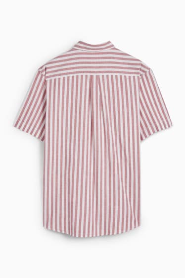 Men - Shirt - regular fit - Kent collar - striped - red