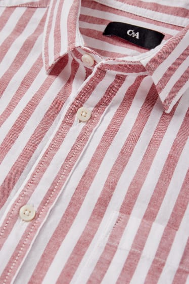 Men - Shirt - regular fit - Kent collar - striped - red