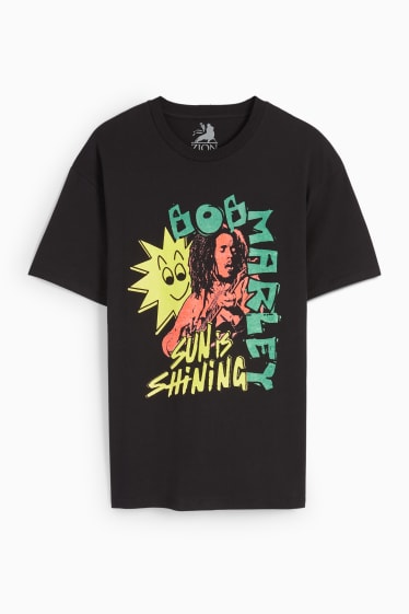Mężczyźni - T-shirt - Bob Marley - czarny