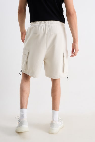 Hommes - Short cargo en molleton - gris clair