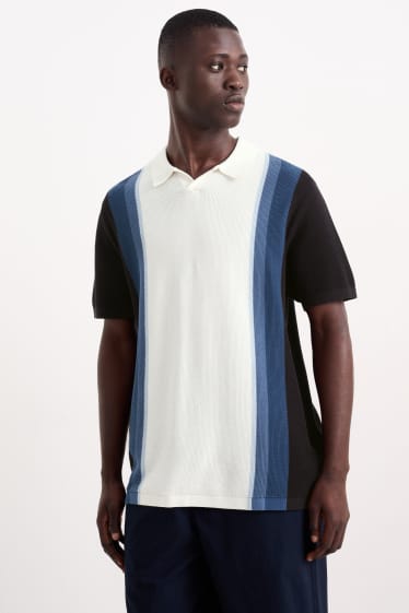 Men - Polo shirt - textured - cremewhite