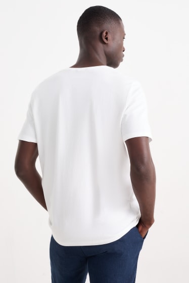 Heren - T-shirt - crème wit